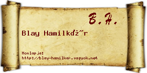 Blay Hamilkár névjegykártya